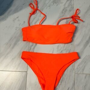 Orange bikini.